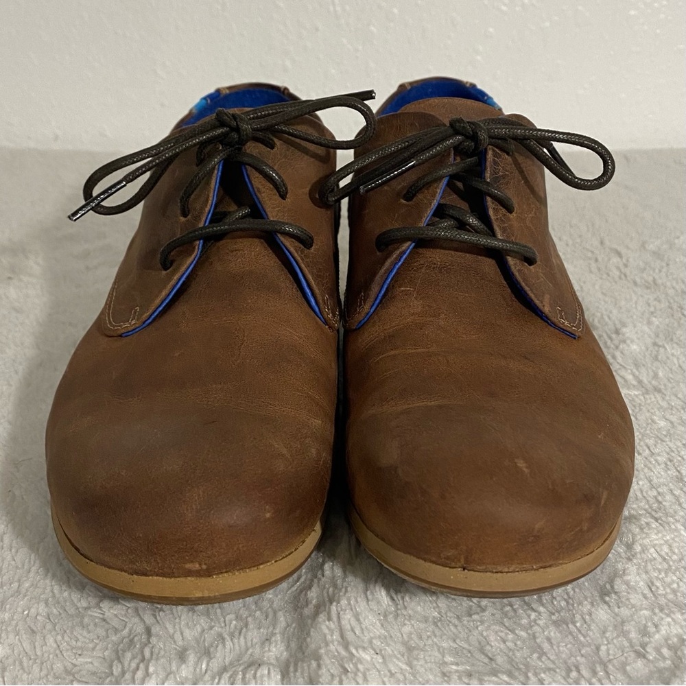 John Fluevog Radio CBC Brown Leather Classic Derby Oxfords Men’s Size 7.5 - Picture 4 of 13